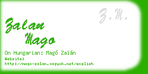zalan mago business card