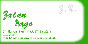zalan mago business card